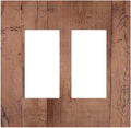 Rustic Brown Dark Wood Texture Printing Decorative Outlet Covers 2 Gang Double Gfci Rocker Electrical Wall Panels Light Switch Cover Plate For Farmhouse Cabin Decor
