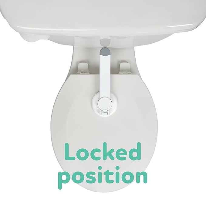 Nuby Child Safety Toilet Lock - Toilet Lid Lock for Baby Proofing - Easy One-Hand Operation - Simple Installation - Fits Most Seats