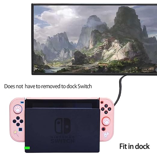 GUTIAL Accessories Kit for Nintendo Switch - Pink Cute Accessories Bundle Girly Style Pack for girls with Travel Carrying Case and Dockable Cover Case, Screen Protector, kawaii Stand, Thumb Grips