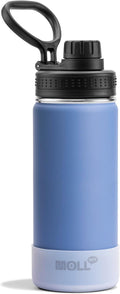 Kids Insulated Water Bottle-16 oz Stainless Steel Vacuum Wide Mouth Sports Flask with Silicone Boot-Reusable Metal Leak Proof Travel Water Bottle for Girls Boys, BPA-Free(Royal Blue)