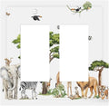 Large Animals Elephant Giraffe Jungle Lion Leopard Zebra Decorative Outlet Covers 2 Gang Double GFCI Rocker Electrical Wall Panels Light Switch Cover Plate for Kids Room Nursery Decor