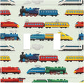 Vintage & Modern Trains Double Toggle Switch Cover - 2-Gang Standard US Size Colorful Locomotive Light Switch Covers, Retro Steam & High-Speed for Boys Room