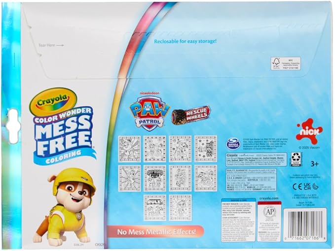 Crayola PAW Patrol Color Wonder Mess Free Coloring Set, Metallic Markers & Paper, PAW Patrol Toys, Toddler Coloring Kit, Travel Activity, Gift for Kids, 3+