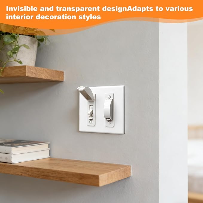 Light Switch Guard, 4 Pack Light Switch Lock, Light Switch Cover Guard, Child Proof Light switch cover, Prevent Children and Adults from Accidentally Turning Your Lights on or off (White)