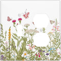 Colorful Butterfly Floral Plants Flower Vine Wallplates 1 Toggle 1 Duplex Switch Plate Electrical GFCI Faceplate Decorative Light Switch Covers for Bed Room Living Room Decor