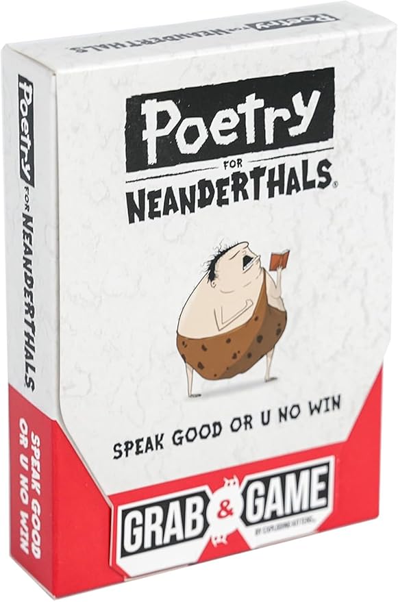 Exploding Kittens Poetry for Neanderthals Grab & Game 2+ Players - Ages 7+ - 10 Minutes to Play - Travel Sized Word Guessing Game - Party Game, Family Game Night, Kid and Adult Card Game