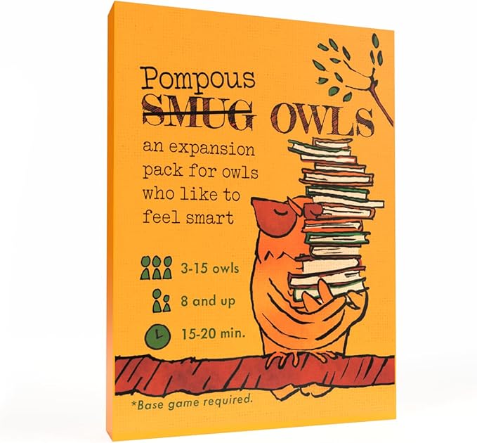 Runaway Parade Games Smug Owls Card Game Expansion Pack Bundle - a Hilarious & Creative Riddle-Solving Party Game | 3 Expansion Packs | 15-20 min | 3-15 Players | Base Game Required