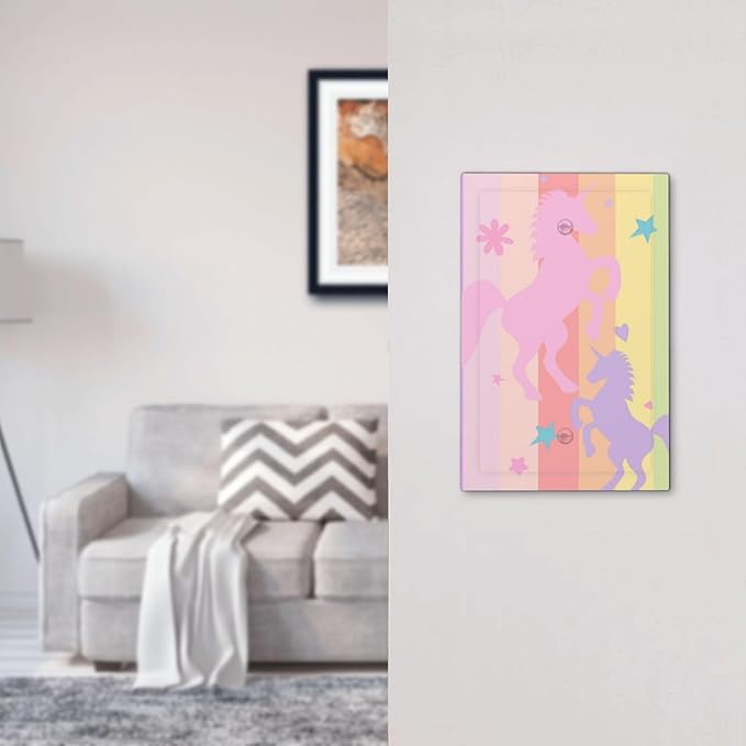 Cute Purple Pink Rainbow Unicorn 1 Gang Light Switch Cover Electrical No Device Wall Plate Switchplates Decorative Faceplate for Nursery Girls Boys Room Kids Room Home Decor