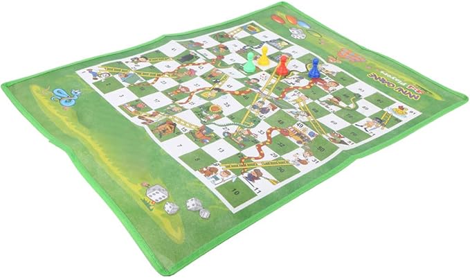 RiToEasysports Snake Leader Chess Foldable Non Woven Carpet Mat for Childs Play - Washing and Lightweight Toys of The Family Interaction (Height 3cm Diameter 2cm)