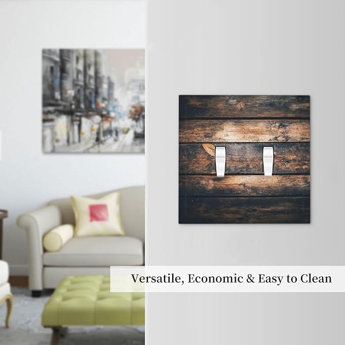Decorative Switch Plates Brown Vintage Wooden Board Rustic Wood 2 Gang Double Toggle Outlet Light Switch Cover Wall Plate Electrical Faceplate For Farmhouse Cabin Decor