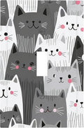 Cute Monochrome Cats 1-Gang Toggle Light Switch Plate, Funny Cat Decorative Wall Plate for Kids Bedroom