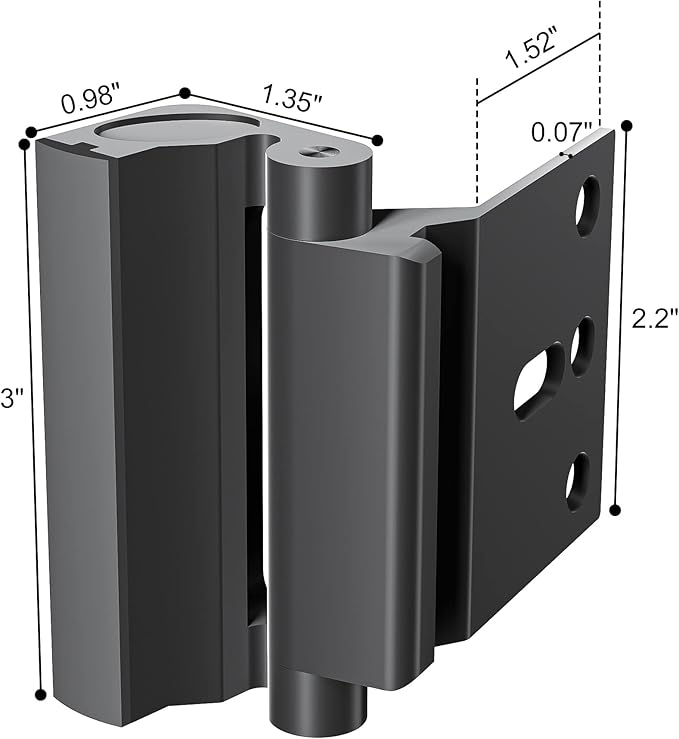 Door Reinforcement Lock Withstands 800lbs of Force - Black Extra Proof Door Lock for Kids Safety Drilling Required, Prevents Unauthorized Entry,Add a Door Security Lock for Home Safety & Privacy