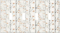 Boho Floral Watercolor Tree Branch Flower Minimalist Light Switch Covers Quad Toggle Electrical Faceplate 4 Gang Wall Plate Decorative Switch Plates Cover for Bedroom Living Room Decor