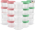 DEMORA 6 oz Small Plastic Containers with Twist on Lids [20 Sets], Stackable Little Food Storage Containers for Snack Lunch Meal Prep Salad Dressings, Freezer/Microwave/Dishwasher Safe, BPA Free