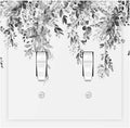 Decorative Switch Plates Grey Floral Plant Eucalyptus Leaf Flower 2 Gang Double Toggle Outlet Light Switch Cover Wall Plate Electrical Faceplate For Bed Room Living Room Decor