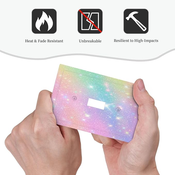 Decorative Light Switch Plate Covers Rainbow Shiny Gradient Colors 1 Gang Wall Plate Single Toggle Switch Cover Plate Jumbo Electrical Switchplate Receptacle for Kids Room Nursery Decor