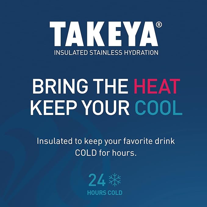 Takeya Actives Kids Water Bottle 14 oz Stainless Steel Double Wall Insulation BPA-Free Leakproof Straw Lid Easy Carry Handle Reusable Ideal for Boys and Girls, School, Sports - Blush