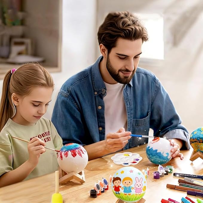 HOLA Paint Your Own Moon Lamp Kit, 2025 Updated USB Rechargeable, DIY Arts Supplies and Crafts Kit, Gifts for Kids Girls Boys Teens, Ages 6 7 8 9 10 11 12 13 14 15 16 Year Old Birthday