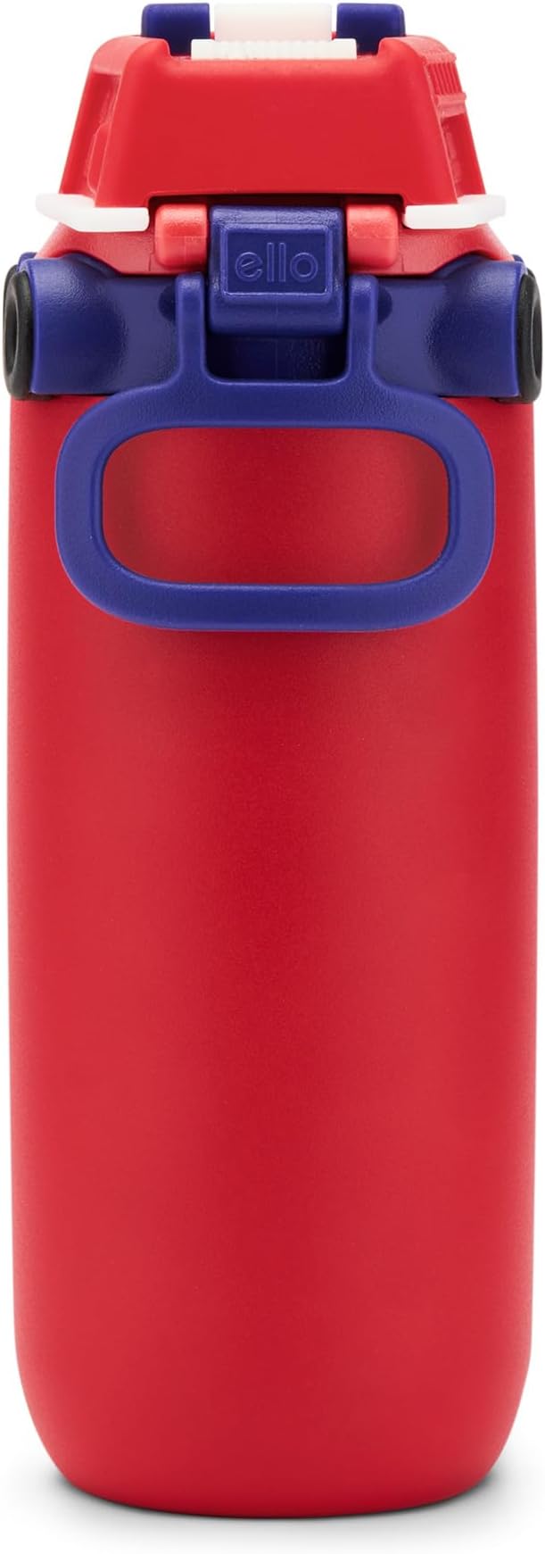 Ello Ellies 12oz Vacuum Insulated Stainless Steel Kids Water Bottle with Straw and Built-in Carrying Handle and Leak-Proof Locking Lid for School Backpack, Lunchbox and Outdoor Sports, Firetruck