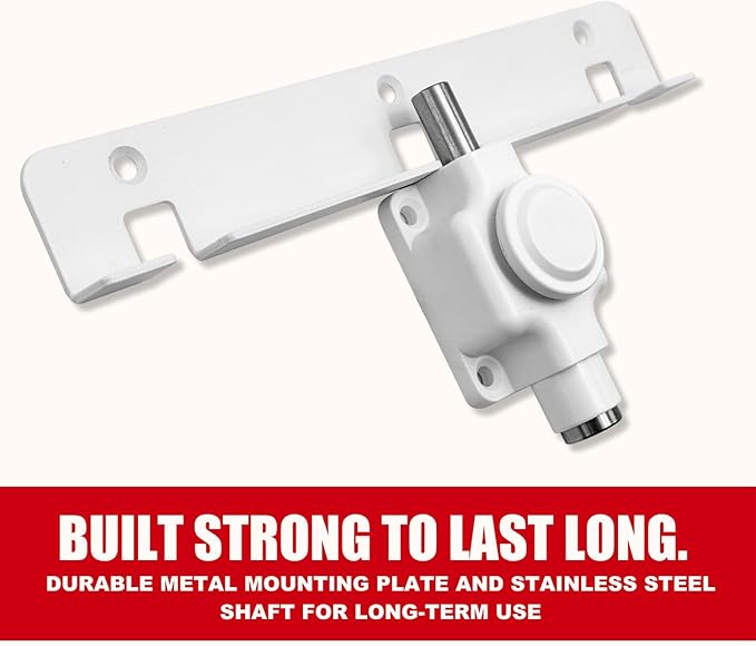 Securityman Sliding Door Lock | Sliding Glass Door Lock for Child Safety, Pet, Patio, & Adjustable Ventilation with Button Actuation, Metal Shaft