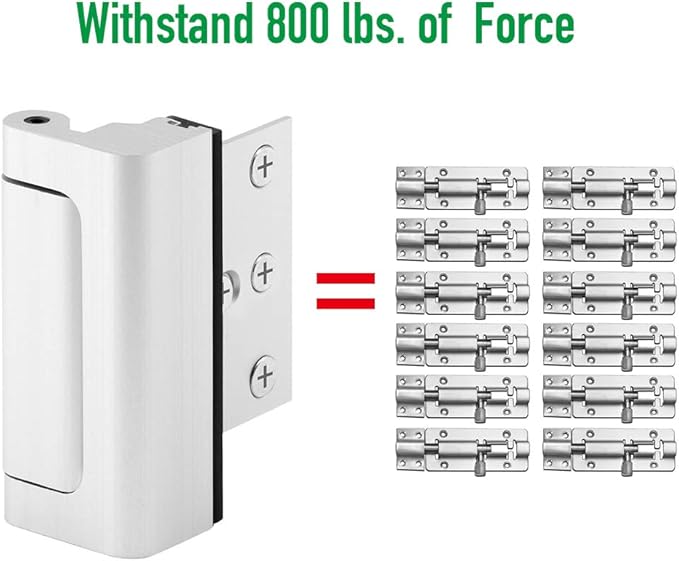 Home Security Door Lock Child Proof Door Reinforcement Lock for Kids Safety Withstand 800lbs Metal Door Lock Security Front Child Safety Door Latch Lock Top High Security Door Locks for Interior Lock