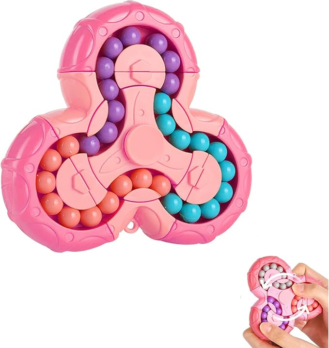 Stocking Stuffers Gift for Kids,YUDANSI Magic Bean Puzzle Toys, Rotating Fidgets Magical Cube Fingertip Toy, Gift for Boys Girls Age 3+, 5-7, 8-12, Brain Teaser Puzzle Toys for Teens Adults