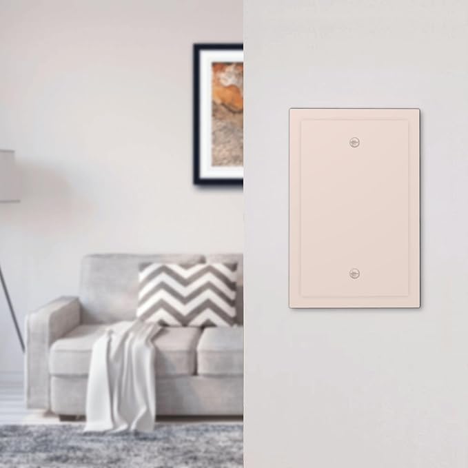 Beige Decorative 1 Gang No Device Blank Wall Plate Blank Light Switch Cover Switchplate Electric Unused Faceplate Covers