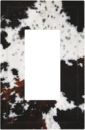 Western Farmhouse Maroon Brown Black White Animal Cow Fur Skin Cowhide Leopard 1 Gang Electrical Single Decorator/GFCI Device Wall Plate Decorative Electric Rocker Light Switch Outlet Cover Dimmer
