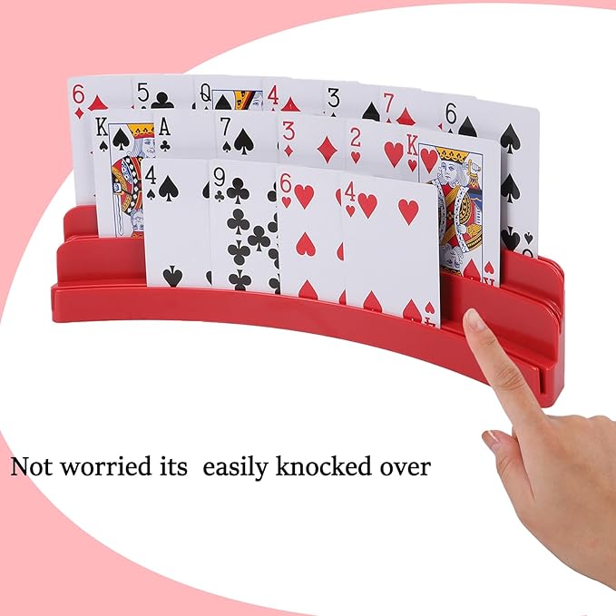 Three-Layer Design Playing Cards Holders，Playing Card Holder for Kids Adults Hands Free Card Holder for Family Card Game Nights Poker Parties