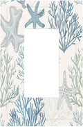 Decorative Outlet Covers Ocean Beach Theme Starfish Seashell Coral 1 Gang Single Rocker Light Switch Cover Plate Wall Plates Gfci Faceplate For Bathroom Kids Room Decor