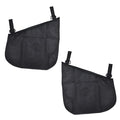 2 Pack Universal Side Sling Stroller Mesh Cargo Net and Organizer, Non-Slip and Adjustable Straps, Extra Stroller Storage Space (Black)