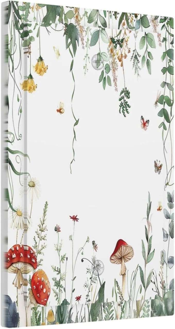 Light Switch Cover Plate Sage Plant Red Mushroom Butterfly Wild Flower 1 Gang No Device Blank Electrical Wall Plates Faceplate Decorative Switch Plate For Bed Room Kids Room Decor