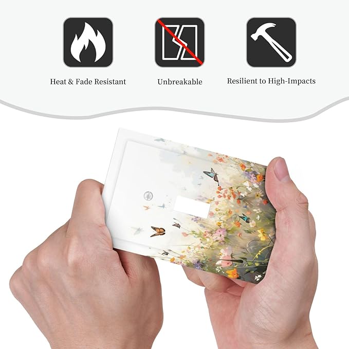 Wildflowers Watercolor Floral Colorful Butterfly Decorative Light Switch Cover 1 Gang Single Toggle Device Electrical Faceplate Switchplates Decorator Outlet Wall Plate for Farmhouse Bed Room Decor