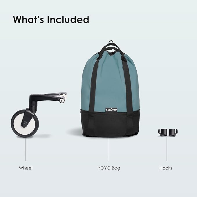 Stokke BABYZEN YOYO Bag, Aqua - Provides Additional, Sturdy Storage on The YOYO2 Stroller - Includes Wheel Base & Hooks
