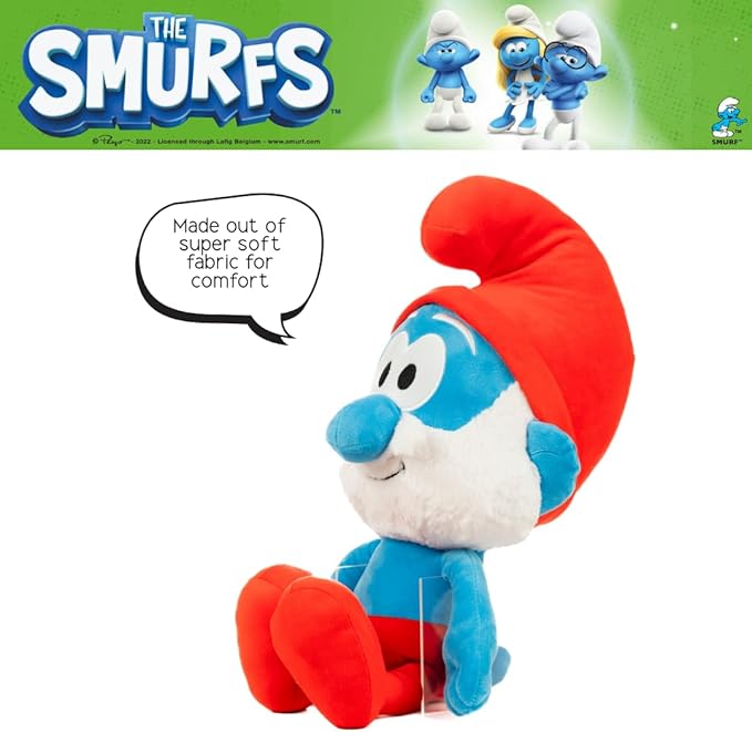 The Smurfs Papa Smurf Bedding Super Soft Cozy Cuddle Pillow Buddy, (Officially Licensed Product) by Franco Collectibles
