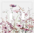 Floral Pink Watercolor Wildflowers Plant Flower Decorative Switch Plates 2 Gang Double Toggle Outlet Light Switch Cover Wall Plate Electrical Faceplate for Bedroom Living Room Decor