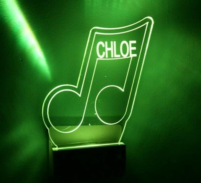 Night Light Multi Color Personalized LED Plug-in, Ultra-Slim Touch Night Light Smart Dusk to Dawn Sensor, Kids Children's Bedroom Kitchen Bathroom Hallway Play Room Variations (Music Notes)