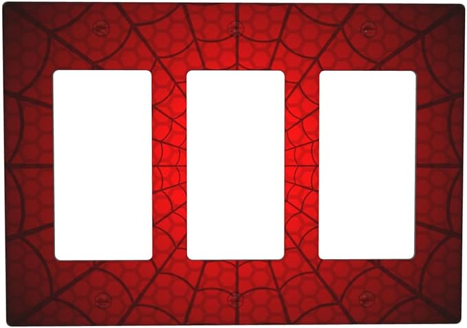 Spider Web Triple Gang Rocker Decorative Light Switch Cover, 3-Gang Wall Plate Outlet Cover