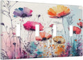Light Switch Cover Plate Abstract Floral watercolor flowers 4 Gang Switch Plate Quad Toggle Wall Plates Wildflower Decorative Switchplate Electrical Outlet Cover Plates for Home Decor
