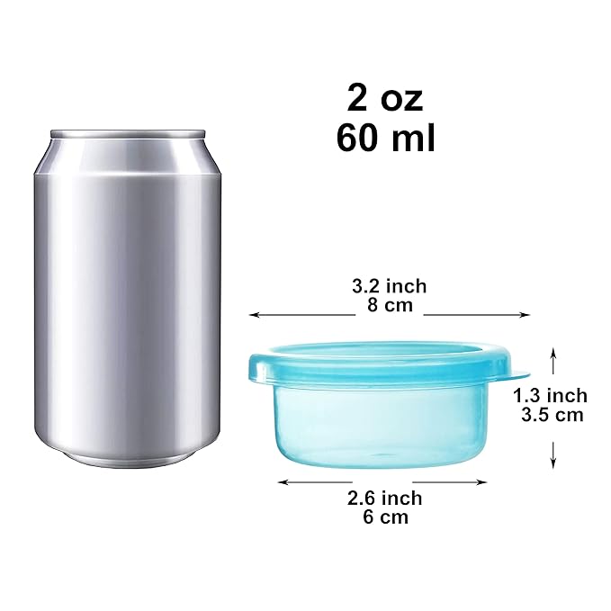 Youngever 9 Sets Baby Food Storage, Plastic Baby Food Containers (2 Ounce)