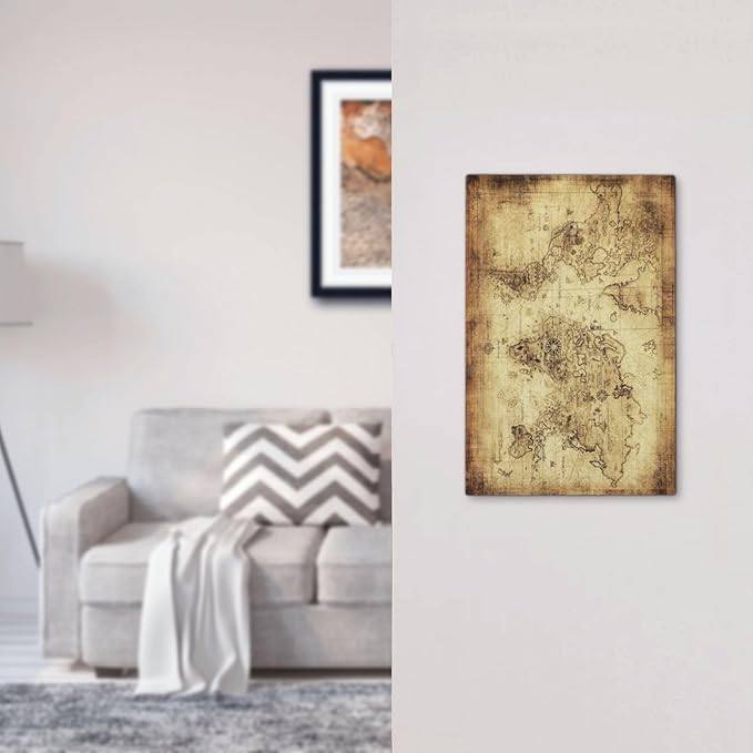 Old World Ocean Map 1 Gang No Device Wall Plate Decorative Blank Light Switch Cover Switchplate Electrical Faceplate for Bathroom Home Bedroom Art Decor