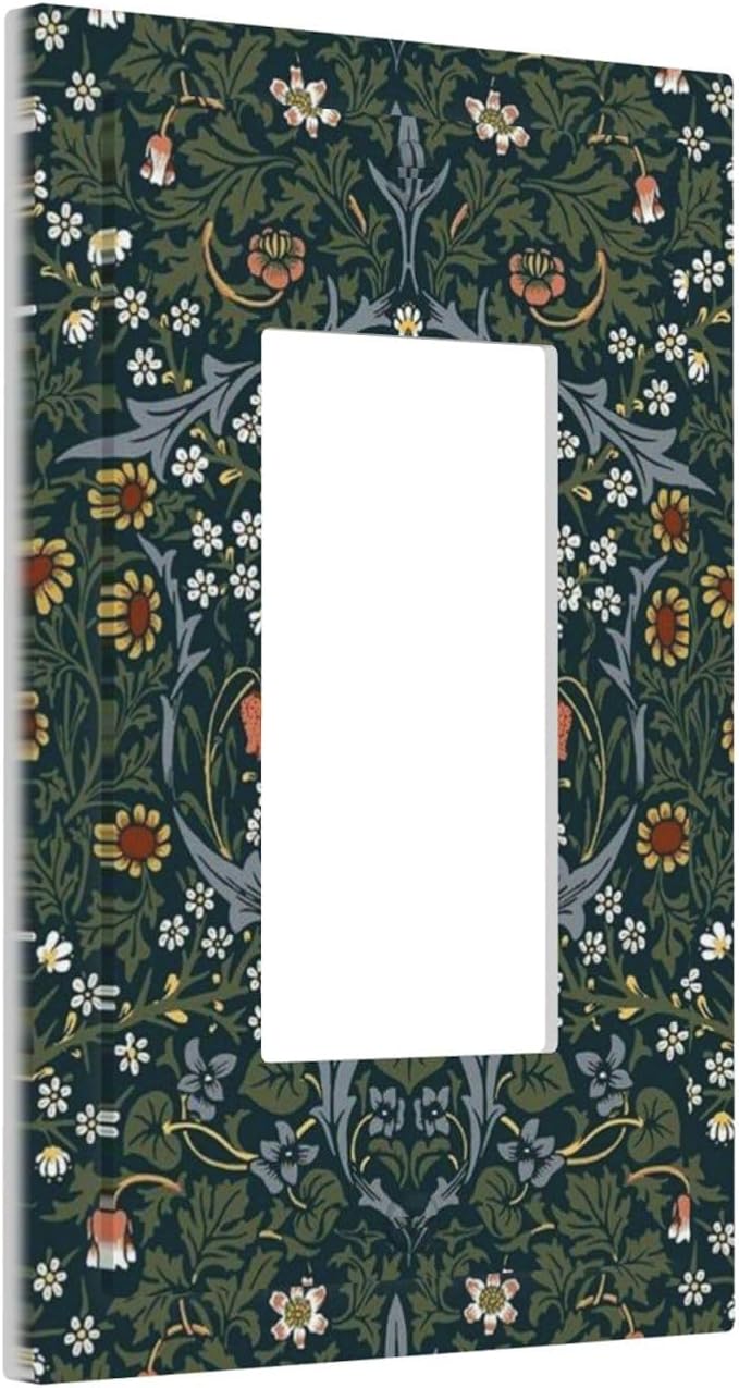 Decorative Outlet Covers Colorful Floral Boho Flower Plant Leaf 1 Gang Single Rocker Light Switch Cover Plate Wall Plates Gfci Faceplate For Bed Room Living Room Decor