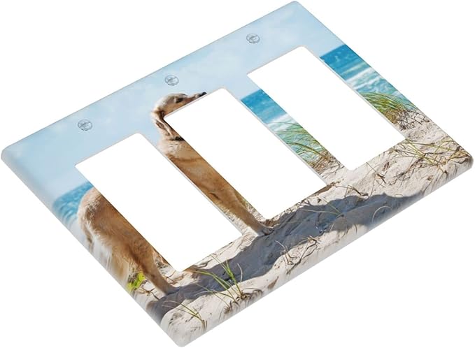 Custom Triple Rocker Light Switch Plate Covers Decorative Personalized Your Own 3 Gang Decora Wall Plate Gifi Lightswitch Faceplate with Picture Logo Text for Bathroom Kitchen 6.38" X 4.9"
