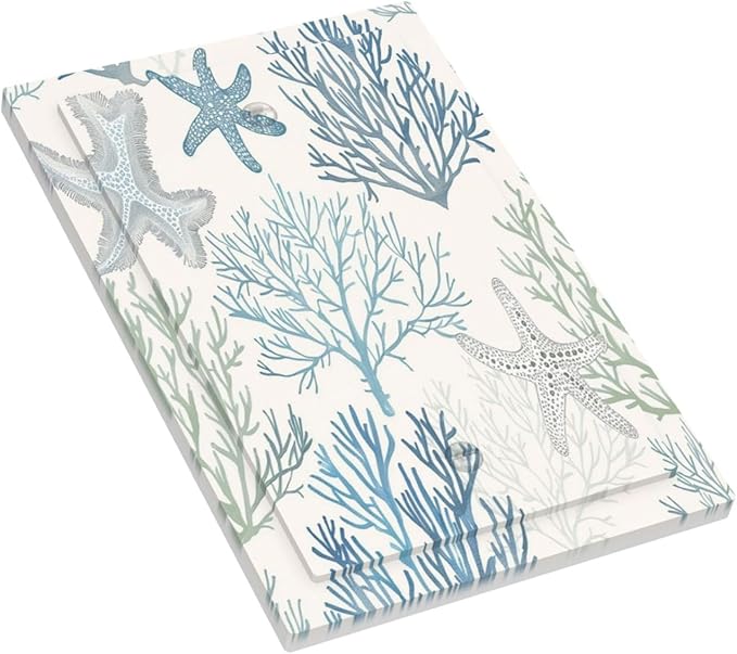 Light Switch Cover Plate Ocean Beach Theme Starfish Seashell Coral 1 Gang No Device Blank Electrical Wall Plates Faceplate Decorative Switch Plate For Bathroom Kids Room Decor