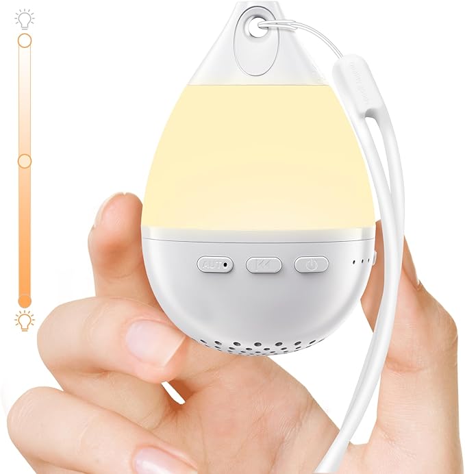 3 in 1 Smart Sound Machine, White Noise Machine with Noise Detection, Night Light, Speaker, Rechargeable Battery, 26 Soothing Sounds and Portable Design for Kids & Adults