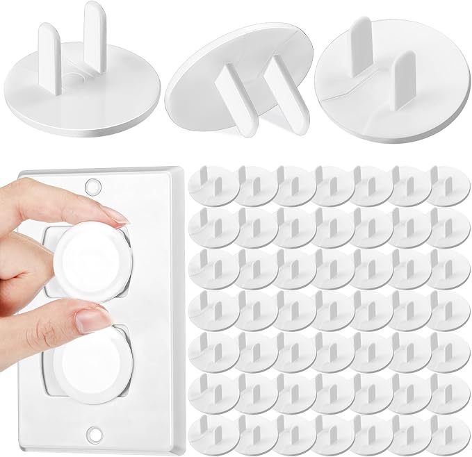 Thyle 200 Pcs Baby Proofing Outlet Covers Bulk Improved Grip Socket Guards for Child Safety Standard Universal Electrical Plug Protectors for Home Office Daycare (White)