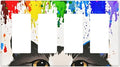 Cat Rainbow Quad Rocker Wall Plate Decorative 4 Gang Light Switch Covers Electrical Switchplate Home Decorate Faceplat for Bathroom Bedroom Kitchen Room 4.5 x 8 Inch