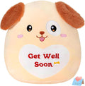 WEWILL 12’’ Get Well Soon Puppy Soft Plush Pillow Cute Get Well Dog Stuffed Animal Toy Gifts for Toddler Kids Boys Girls