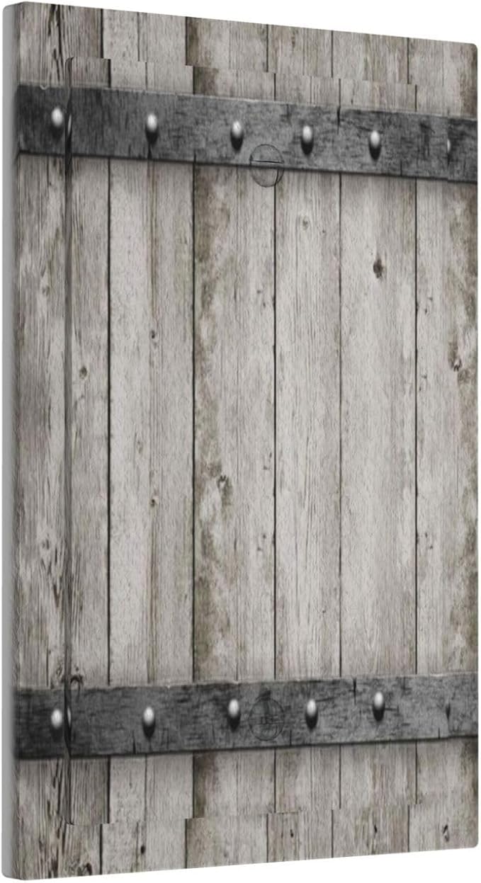 Decorative Switch Plate Covers Vintage Wood Barn Door Texture Printed Country Farmhouse 1 Gang No Device Light Switch Cover Plate Blank Wall Plate Cover Switchplate Electrical Faceplate