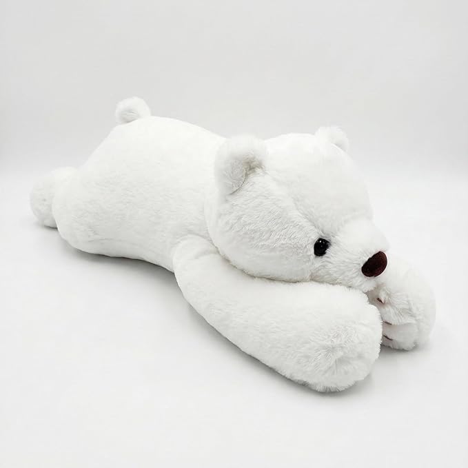 FoxVilla 4lbs Polar Bear Weighted Stuffed Animals, 24 inch Weighted Plush Stuffed Animals for Adults, Cute Soft Weighted Plush Throw Animal Pillow Toy, Birthday Gifts for Adults Kids